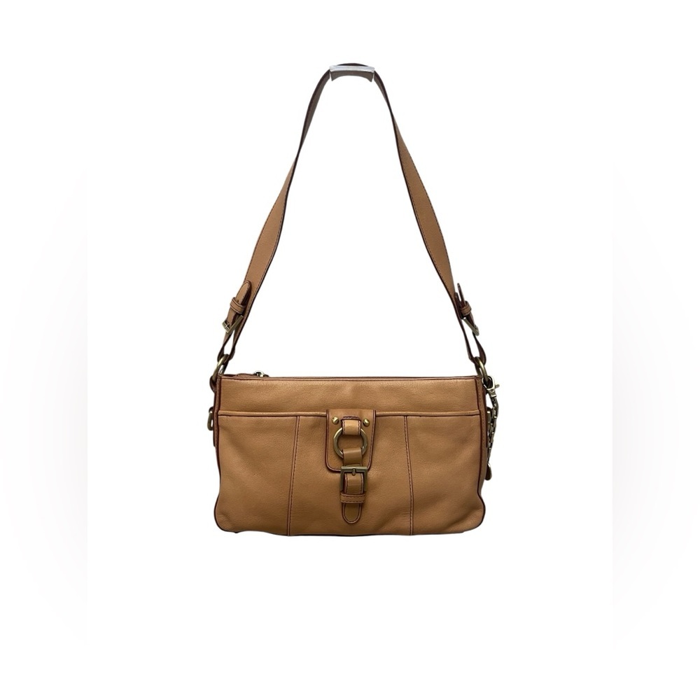 Etienne Aigner Vintage Tan Brown Leather Multiple Compartment Shoulder Bag Purse